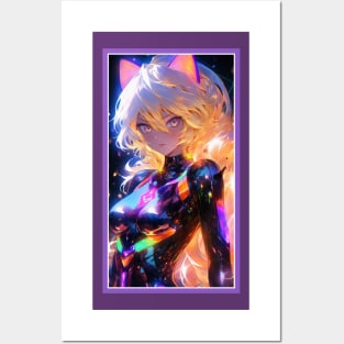 Anime Sci-Fi Cat Girl | Quality Anime Girl Artwork | Manga Girl Anime Art Posters and Art